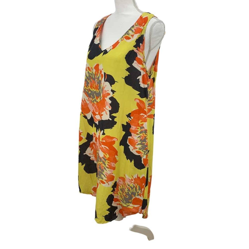 Uncle Frank Vibrant Bold Floral Sleeveless Shift Dress Sz M - Picture 2 of 14